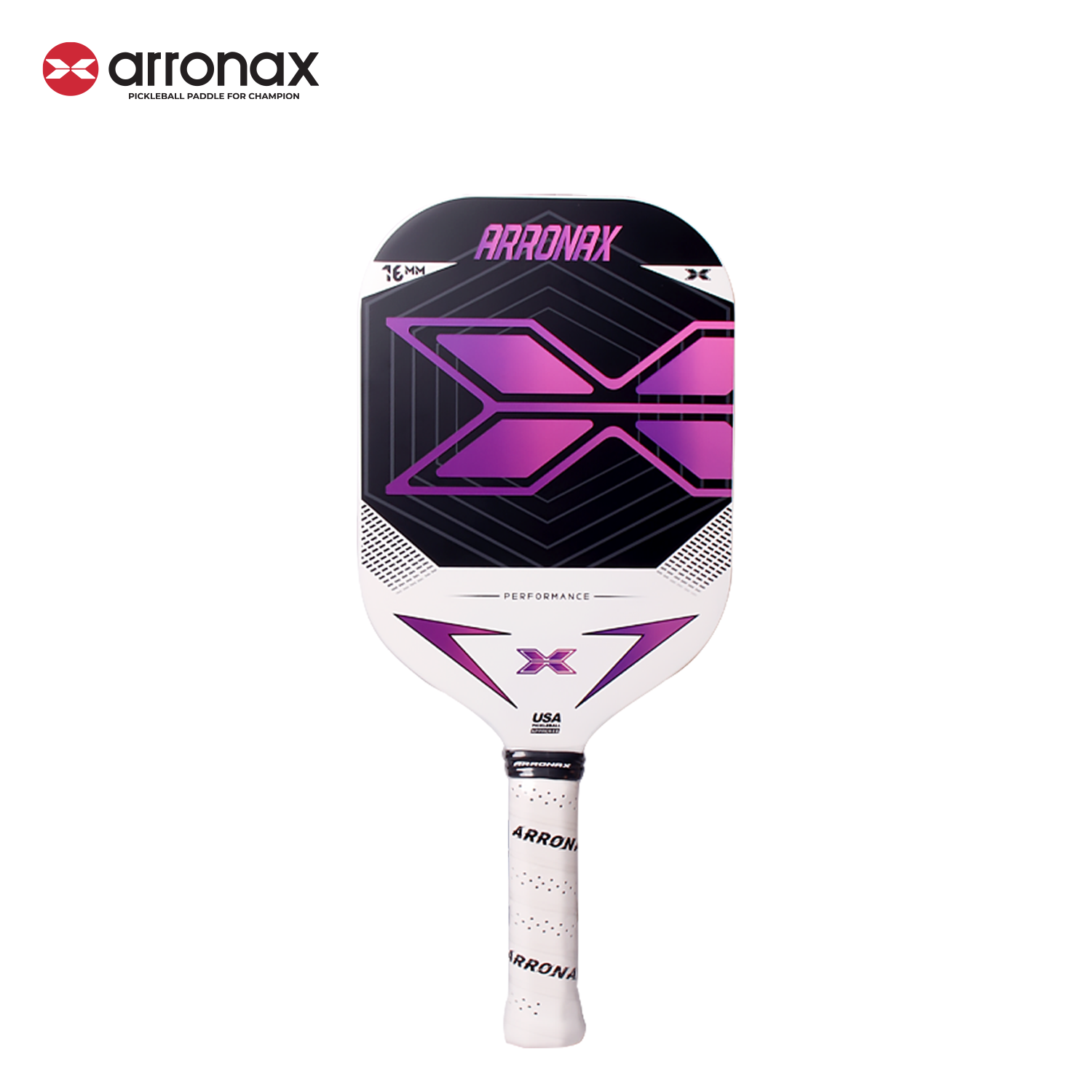 ARRONAX Performance X Carbon Fiber Pickleball Paddle – 16mm PP Honeycomb Core, Long Face Design