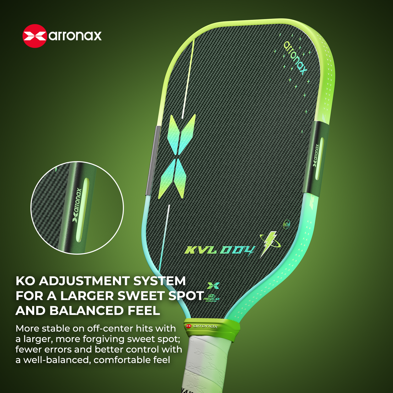 Arronax KVL004 Foam Core Kevlar Carbon Fiber Pickleball Paddle 16mm