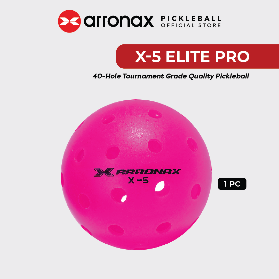 X-5 Elite Pro 40-Hole PE Tournament-Grade Pickleball 6-Pcs (Upgraded)