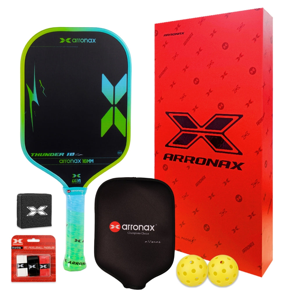 ARRONAX THUNDER 10 Gen 4 Foam Core Carbon Fiber Pickleball Paddle (EPP + EVA Dual Core, 16mm Power Series)
