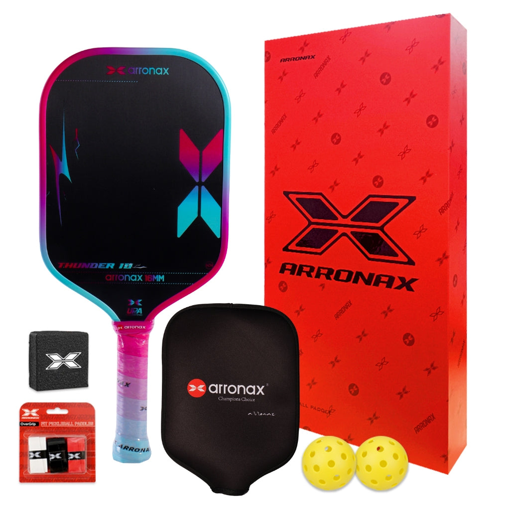 ARRONAX THUNDER 10 Gen 4 Foam Core Carbon Fiber Pickleball Paddle (EPP + EVA Dual Core, 16mm Power Series)