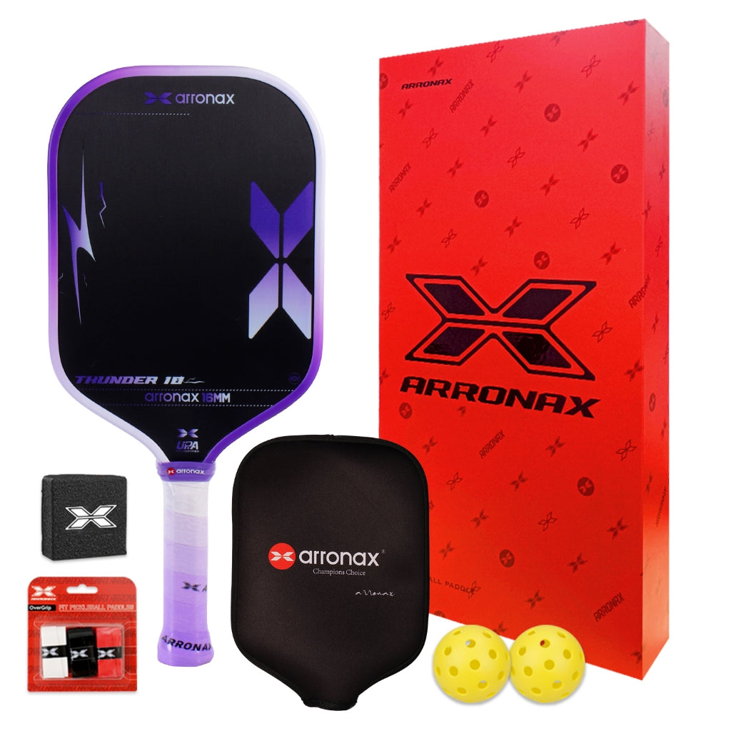 ARRONAX THUNDER 10 Gen 4 Foam Core Carbon Fiber Pickleball Paddle (EPP + EVA Dual Core, 16mm Power Series)