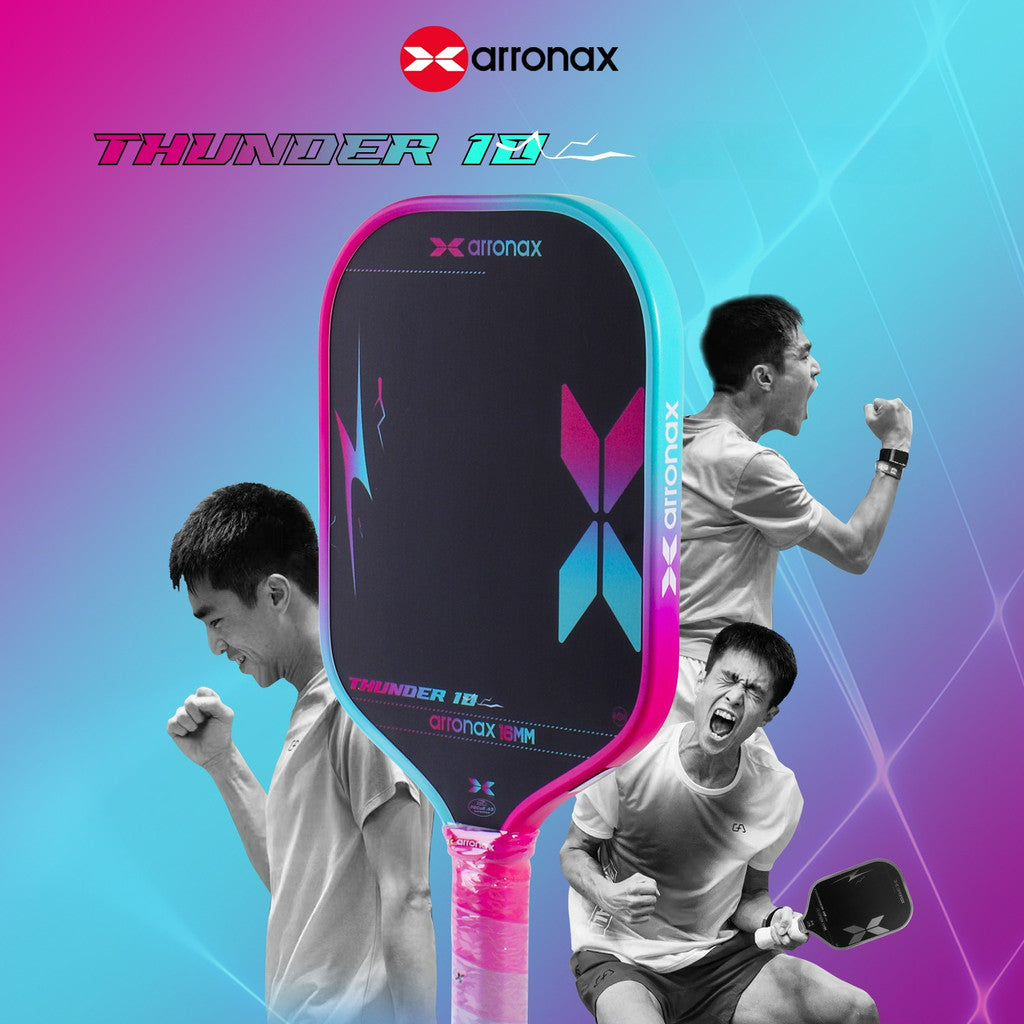 ARRONAX THUNDER 10 Gen 4 Foam Core Carbon Fiber Pickleball Paddle (EPP + EVA Dual Core, 16mm Power Series)