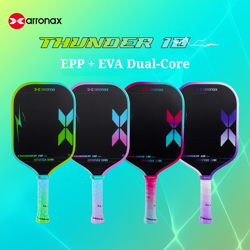 ARRONAX THUNDER 10 Gen 4 Foam Core Carbon Fiber Pickleball Paddle (EPP + EVA Dual Core, 16mm Power Series)
